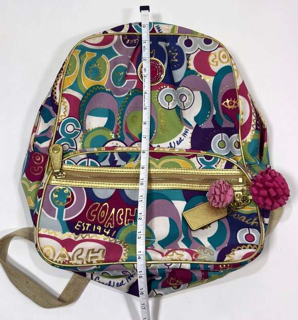 Coach Poppy Pop-C Limited Edition Graffiti Nylon Backpack Colorful Vintage main image 5